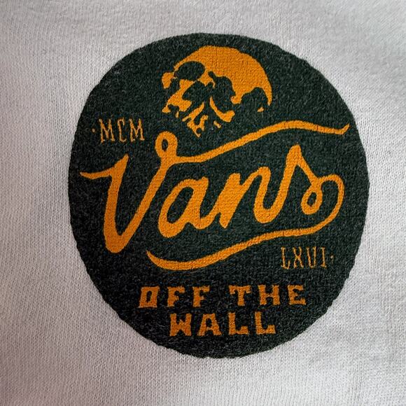 Vans Off The Wall Palm Tree Sunset Graphic White Hoodie Sweatshirt Size L - Picture 7 of 10
